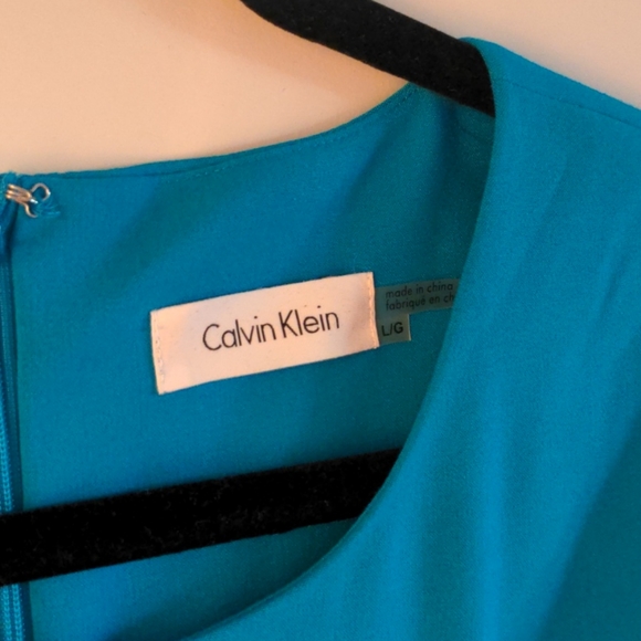 Blue Calvin Klein peplum dress shirt - Picture 2 of 3